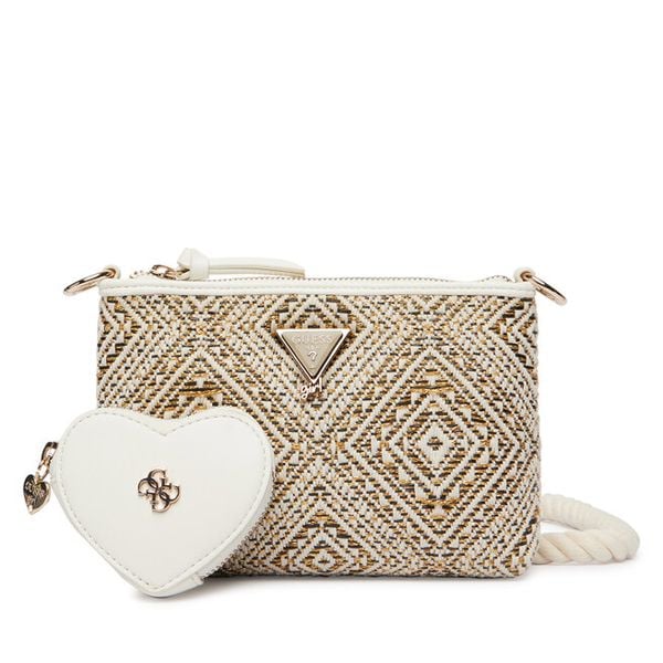 Torebka Guess. Brązowe listonoszki Guess, z aplikacjami, bez dodatków. Za 269,99 zł.