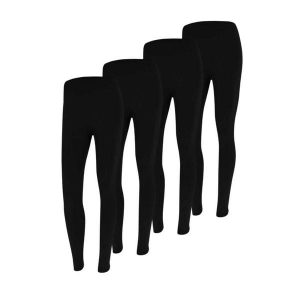 Legginsy termiczne damskie 4 szt. Czarne legginsy HEAT KEEPER, bez wzorów, z materiału. Za 209,30 zł.