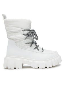 Jenny Fairy Trzewiki HY211257 Biały. Białe botki Jenny Fairy, bez wzorów, z materiału, bez obcasa, na płaskiej podeszwie, bez zapięcia. Za 179,99 zł.