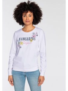 Kangaroos Bluza w kolorze białym rozmiar: 40/42. Białe bluzy KangaROOS, bez wzorów, z bawełny, bez kaptura. Za 79,03 zł.