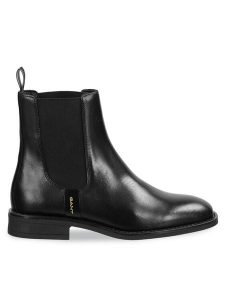 Gant Sztyblety 31551128 Czarny. Czarne botki GANT, bez wzorów, ze skóry, bez obcasa, na płaskiej podeszwie, bez zapięcia. Za 579,99 zł.