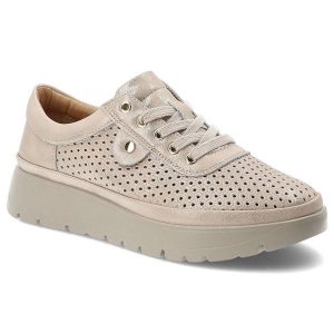 Półbuty damskie Vinceza, cholewka ze skóry naturalnej licowej z perforacją wiązanie z przodu na płaskiej podeszwie, złote, 79629. Żółte półbuty VINCEZA, bez wzorów, ze skóry, bez obcasa, na płaskiej podeszwie, bez zapięcia. Za 152,90 zł.