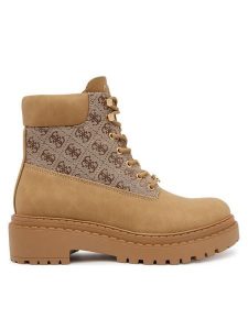 Guess Trapery FLTLEA FAL10 Brązowy. Brązowe buty zimowe Guess, ze skóry, bez obcasa, bez zapięcia. Za 579,99 zł.