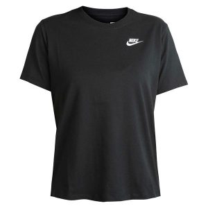 Koszulka Kobieta Nike Sportswear Club Essentials czarny. Czarne bluzki Nike, bez wzorów, z bawełny, sportowe, bez kołnierzyka, bez ramiączek. Za 199,99 zł.