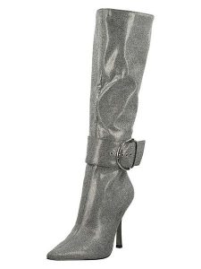 Steve Madden Kozaki w kolorze srebrnym rozmiar: 39. Szare kozaki Steve Madden, na zimę, bez wzorów, bez obcasa, na szpilce, bez zapięcia. Za 304,99 zł.