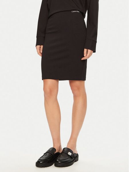 Calvin Klein Jeans Spódnica ołówkowa J20J224862 Czarny Slim Fit. Czarne spódnice Calvin Klein Jeans, s, bez wzorów, z jeansu. Za 159,99 zł.