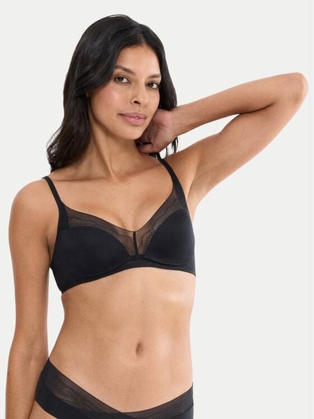 Triumph Biustonosz bezfiszbinowy Breathe & Lift Smart 10226333 Czarny. Czarne biustonosze Triumph, bez wzorów. Za 159,99 zł.