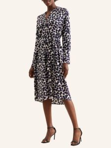 Seidensticker Sukienka w kolorze granatowo-białym rozmiar: 36. Białe sukienki Seidensticker, na co dzień, bez wzorów, z tkaniny, bez kołnierzyka, bez ramiączek, midi, proste. Za 185,76 zł.