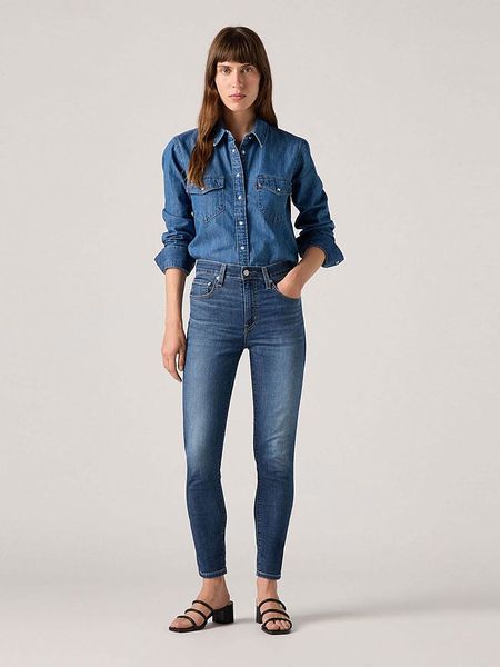 Levi's Dżinsy - Skinny fit - w kolorze niebieskim rozmiar: W31/L32. Niebieskie jeansy Levi's®, z aplikacjami, z podwyższonym stanem. Za 253,45 zł.