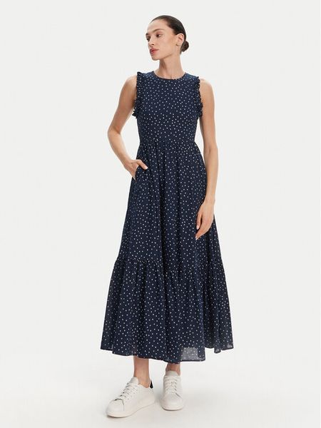 Pepe Jeans Sukienka codzienna Deborah PL953666 Granatowy Regular Fit. Niebieskie kombinezony Pepe Jeans, m, bez wzorów, z bawełny, bez kołnierzyka, bez ramiączek. Za 329,99 zł.