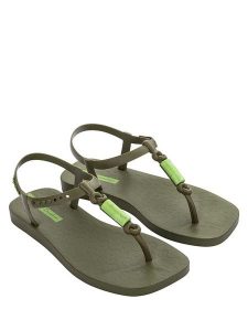 Ipanema Sandały w kolorze khaki rozmiar: 40. Brązowe sandały Ipanema, bez wzorów, z otwartym noskiem, bez obcasa, bez zapięcia. Za 52,17 zł.