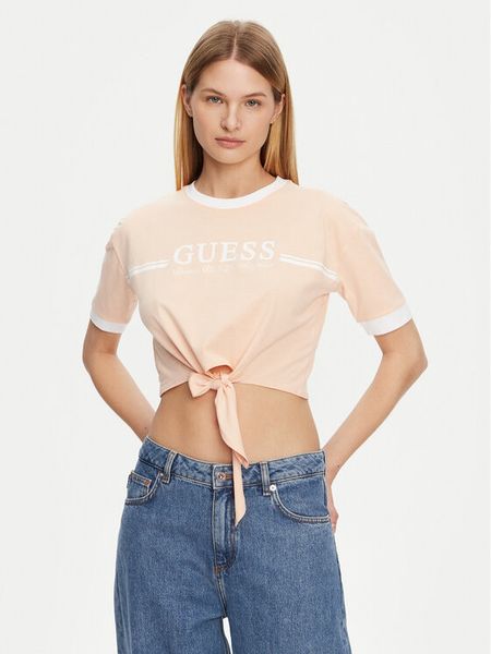 Guess T-Shirt V5GI05 I3Z14 Pomarańczowy Regular Fit. Brązowe t-shirty Guess, xl, z aplikacjami, z bawełny, bez kołnierzyka, bez ramiączek. Za 87,99 zł.