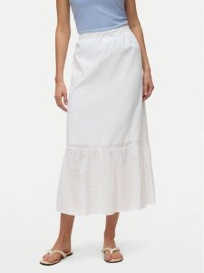 Vero Moda Spódnica midi Vmtrine 10343485 Biały Regular Fit. Białe spódnice Vero Moda, xs, bez wzorów, z bawełny, midi. Za 179,99 zł.