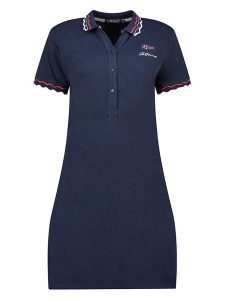 Geographical Norway Sukienka polo "Jamaela" w kolorze granatowym rozmiar: XL. Niebieskie sukienki Geographical Norway, xl, bez wzorów, bez kołnierzyka, bez ramiączek, mini. Za 75,16 zł.