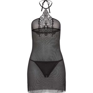 Koszulka nocna + stringi "ouvert" (2 części) bonprix czarny. Koszule nocne marki bonprix. Za 32,99 zł.