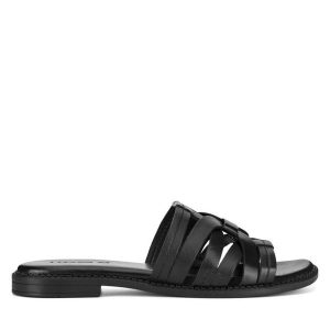 Klapki Lasocki. Czarne klapki Lasocki, bez wzorów, bez obcasa. Za 129,99 zł.