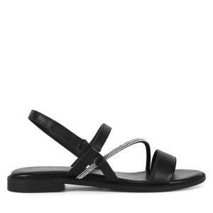 Sandały Lasocki. Czarne sandały Lasocki, bez wzorów, bez obcasa, na płaskiej podeszwie, bez zapięcia. Za 129,99 zł.