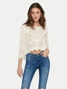 JDY Sweter New Sun 15212788 Biały Regular Fit. Białe swetry klasyczne JDY, l, z syntetyku, bez kołnierzyka. Za 79,99 zł.