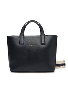 Tommy Hilfiger Torebka AW0AW17448 Granatowy. Niebieskie shopper bag TOMMY HILFIGER, bez wzorów, ze skóry, bez dodatków. Za 359,99 zł.
