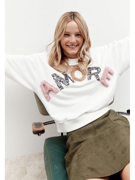 More & More Bluza w kolorze białym rozmiar: 42. Białe bluzy More & More, bez wzorów, bez kaptura. Za 198,45 zł.