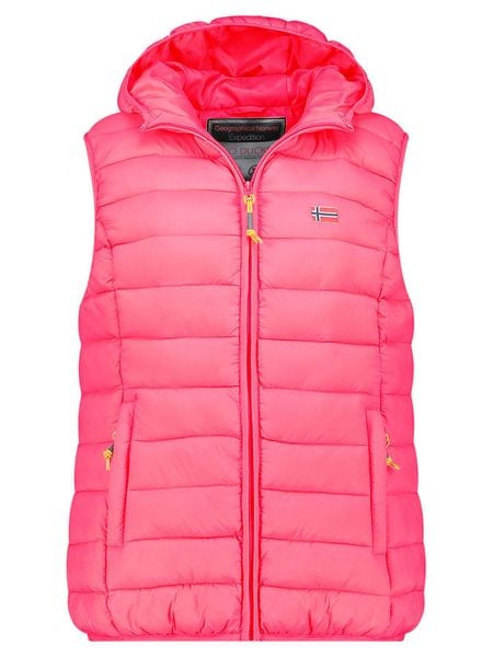 Geographical Norway Kamizelka pikowana "Vatikolor" w kolorze różowym rozmiar: S. Różowe kamizelki Geographical Norway, s, bez wzorów, bez kołnierzyka, bez ramiączek, bez kaptura. Za 113,36 zł.