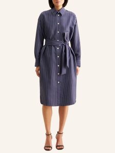 Seidensticker Sukienka w kolorze granatowo-białym rozmiar: 38. Białe sukienki Seidensticker, na co dzień, bez wzorów, z tkaniny, bez kołnierzyka, bez ramiączek, midi, proste. Za 228,92 zł.