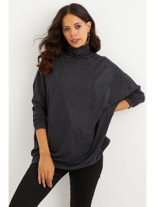 Cool and sexy Bluzka w kolorze antracytowym rozmiar: S. Czarne bluzki Cool and sexy, s, bez wzorów, bez kołnierzyka, bez ramiączek. Za 56,93 zł.