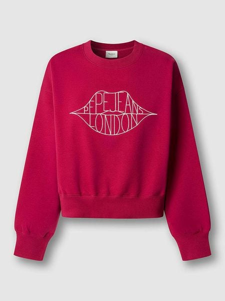 Pepe Jeans Bluza "Bernis" w kolorze czerwonym rozmiar: XS. Czerwone bluzy Pepe Jeans, xs, bez wzorów, z bawełny, bez kaptura. Za 152,62 zł.