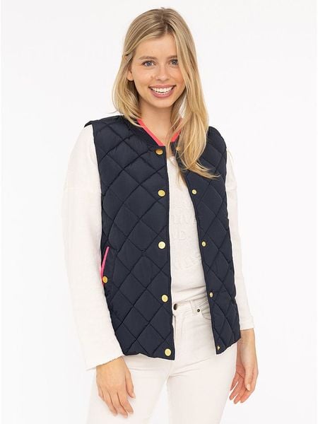 Zwillingsherz Kamizelka pikowana "Classic Diamond" w kolorze granatowym rozmiar: S. Niebieskie kamizelki Zwillingsherz, s, bez wzorów, bez kołnierzyka, bez ramiączek, bez kaptura. Za 200,60 zł.