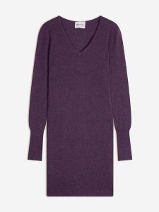 Perfect Cashmere Kaszmirowa sukienka "Joy" w kolorze fioletowym rozmiar: L. Różowe sukienki Perfect Cashmere, na co dzień, l, bez wzorów, z kaszmiru, bez kołnierzyka, bez ramiączek, midi, proste. Za 413,99 zł.