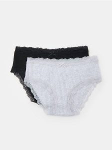 Prążkowane majtki figi 2 pack - wielobarwny. Figi Sinsay, bez wzorów, prążkowane. Za 19,99 zł.