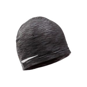 Czapka ocieplana do biegania. Czarne czapki marki KALENJI, z elastanu. Za 29,99 zł.