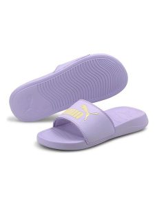 Puma Klapki "Popcat 20" w kolorze fioletowym rozmiar: 43. Różowe klapki Puma, bez wzorów, z otwartym noskiem, bez obcasa. Za 43,78 zł.