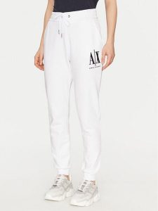 Armani Exchange Spodnie dresowe 8NYPCX YJ68Z 1000 Biały Regular Fit. Białe spodnie dresowe Armani Exchange, s, bez wzorów, z bawełny. Za 259,99 zł.