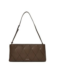 Calvin Klein Torebka Ck Woven Elongated Shoulder Bag K60K612992 Brązowy. Brązowe torebki klasyczne Calvin Klein, bez wzorów, ze skóry, bez dodatków. Za 349,99 zł.