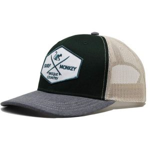 Czapka trucker 6-panelowa / Jeden rozmiar (Butelkowa zieleń/Beż). Brązowe czapki SURF MONKEY, z aplikacjami, z bawełny. Za 135,96 zł.