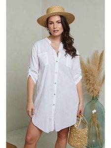 Curvy Lady Sukienka w kolorze białym rozmiar: 40/42. Białe sukienki Curvy Lady, na co dzień, bez wzorów, klasyczne, bez kołnierzyka, bez ramiączek, midi, proste. Za 65,85 zł.
