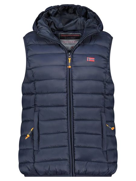 Geographical Norway Kamizelka pikowana "Vatikolor" w kolorze granatowym rozmiar: XL. Niebieskie kamizelki Geographical Norway, xl, bez wzorów, bez kołnierzyka, bez ramiączek, bez kaptura. Za 144,45 zł.