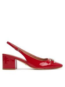 Guess Czółenka FLTCL2 PAF05 Czerwony. Czerwone czółenka Guess, z aplikacjami, ze skóry, bez obcasa, bez zapięcia. Za 439,99 zł.