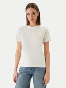 HUGO T-Shirt Damacia_7 50561233 Écru Regular Fit. Białe t-shirty Hugo, l, bez wzorów, z bawełny, bez kołnierzyka, bez ramiączek. Za 196,99 zł.