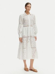 Iconique Sukienka letnia Joanna IC26-008 Biały Regular Fit. Białe sukienki Iconique, na lato, m, bez wzorów, z bawełny, bez kołnierzyka, bez ramiączek. Za 599,99 zł.