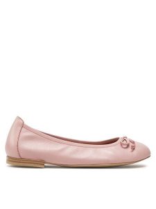 Caprice Baleriny 9-22102-42 Różowy. Czerwone balerinki Caprice, bez wzorów, ze skóry, bez obcasa, bez zapięcia. Za 215,99 zł.