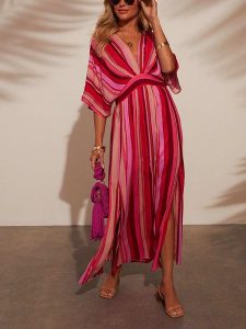 Milan Kiss Sukienka w kolorze czerwono-różowym rozmiar: M. Czerwone sukienki Milan Kiss, na imprezę, m, bez wzorów, z wiskozy, bez kołnierzyka, bez ramiączek, maxi. Za 240,99 zł.