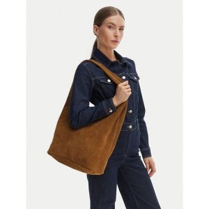 Torebka Calvin Klein. Brązowe shopper bag Calvin Klein, bez wzorów, bez dodatków. Za 782,99 zł.