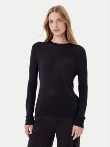 Calvin Klein Sweter LV044C339G Czarny Regular Fit. Czarne swetry klasyczne Calvin Klein, m, z wiskozy, bez kołnierzyka. Za 309,99 zł.