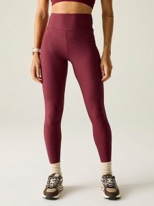 Dare 2b Legginsy funkcyjne "Hustle" w kolorze bordowym rozmiar: 34. Czerwone legginsy Dare 2b, bez wzorów, z materiału, z podwyższonym stanem. Za 83,22 zł.