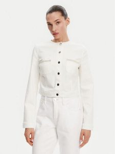 Guess Kurtka przejściowa 172731 Biały Classic Fit. Białe kurtki Guess, xl, z aplikacjami, z bawełny, bez kaptura. Za 377,00 zł.