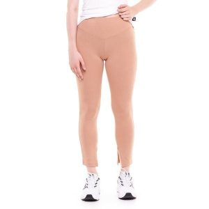 Legginsy z bawełna na co dzień na siłownię. Brązowe legginsy LEONE 1947 APPAREL, bez wzorów, z bawełny. Za 103,15 zł.