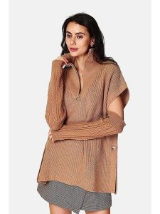 ASSUILI Ocieplacze w kolorze jasnobrązowym na ręce rozmiar: onesize. Brązowe rękawiczki Assuili, bez wzorów, ze splotem. Za 56,99 zł.