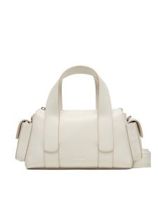 Calvin Klein Torebka Webbing Strap Pocket Bag LV04F3291G Biały. Białe torebki klasyczne Calvin Klein, bez wzorów, ze skóry, bez dodatków. Za 489,99 zł.